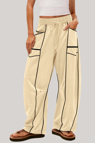 High-Waisted Relaxed Drawstring Trousers