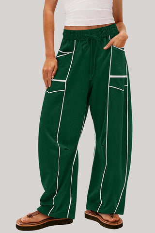 High-Waisted Relaxed Drawstring Trousers