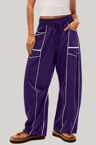 High-Waisted Relaxed Drawstring Trousers