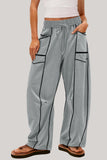 High-Waisted Relaxed Drawstring Trousers