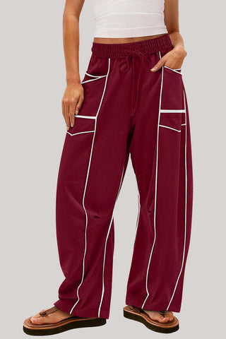 High-Waisted Relaxed Drawstring Trousers