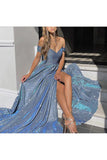 Off-Shoulder Evening Gown with Flare