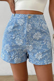 Floral Print High Waist Shorts