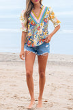 Floral Print V-Neck Blouse