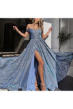 Off-Shoulder Evening Gown with Flare