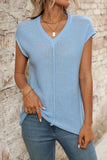 Sleeveless V-Neck Knit Sweater Vest