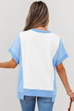 Star Patched Colorblock T Shirt