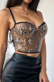 Sequin-Embellished Zebra Print Camisole
