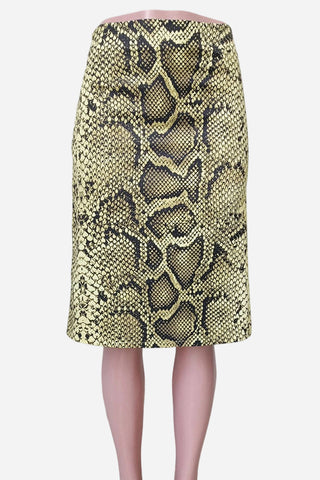 Snake-Print Midi Skirt