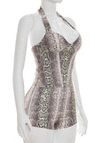 Halter Neck Snakeskin Print Short Set