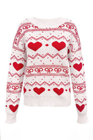 Geometric Heart Knit Sweater