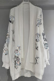 Sequined Open-Front Cardigan