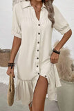 Button-Front Casual Shirt Dress