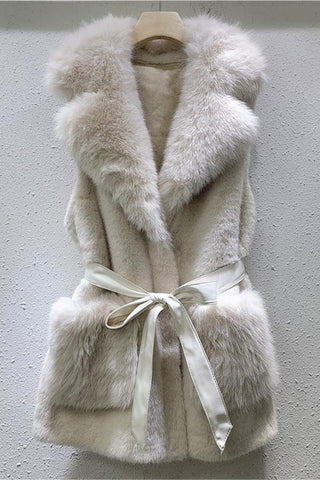 Plush Tie-Front Vest