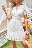 Eyelet Trimmed Casual Dress