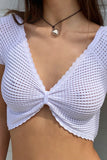 Knotted Front Mesh Tank Top