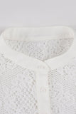 Lace Button-Front Long Sleeve Top