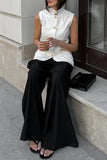 Button-Front Sleeveless Top