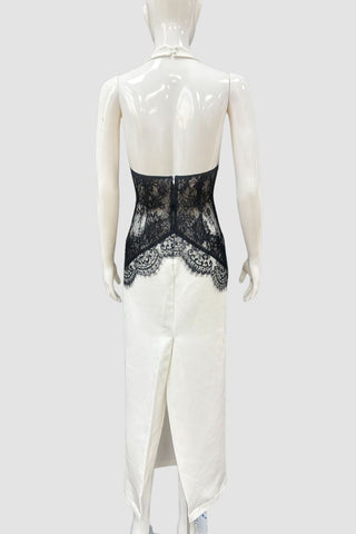 Elegant Lace Panel Maxi Dress
