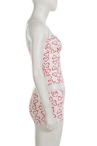 Heart Print Tank and Short Set