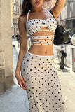 Polka Dot Halter Skirt Set