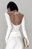 Off-Shoulder Fitted Long Sleeve Top