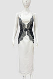 Elegant Lace Panel Maxi Dress