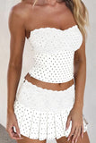 Lace-Trimmed Pleated Skirt Set