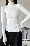 Turtleneck Long-Sleeve Knit Top