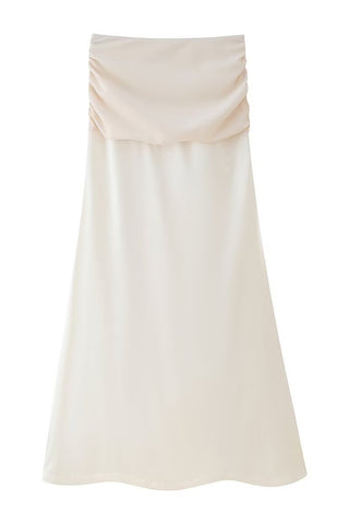 Ruched Crop Top and Draped Skirt Set