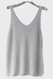 V-Neck Sleeveless Shimmer Top