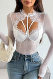 Lace Detail Long Sleeve Bodysuit