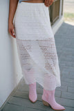 Mesh Lace Overlay Liner Midi Skirt