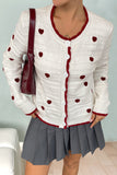 Heart Pattern Button Cardigan