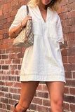 Casual Stitch-Detail Polo Dress