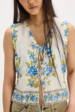Floral Tie-Front Vest