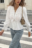 Tie-Front Peplum Blouse