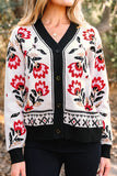 Floral Pattern Button Cardigan