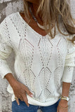V-Neck Textured Knit Sweater