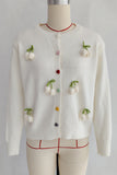 Cherry Embellished Button Cardigan