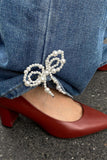 Elegant Pearl Bow Pin Accessory