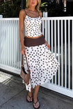 Polka-Dot Sleeveless Skirt Set