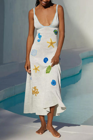 Nautical-Themed Midi Dress