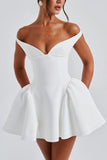 Off-Shoulder Evening Mini Dress