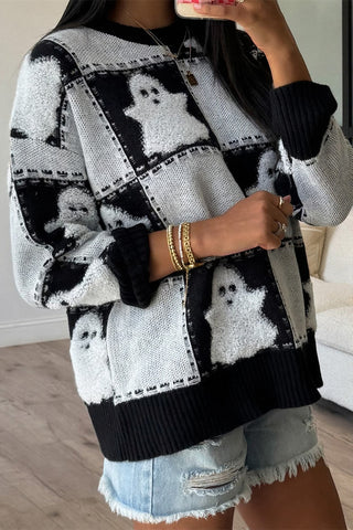 Playful Ghost Knit Sweater