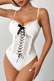Lace-Up Ruffle Bodysuit