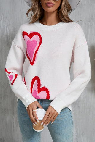 Heart Patterned Sweater