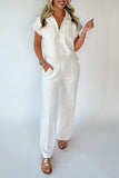 Stylish Zip-Collar Pants Set