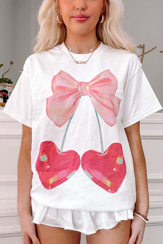 Graphic Bow and Heart T-Shirt