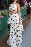 Polka Dot Halter Skirt Set